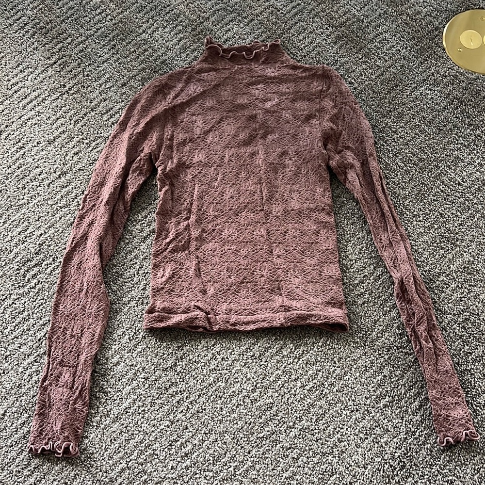Free people stretchy turtle neck mauve xs/s
